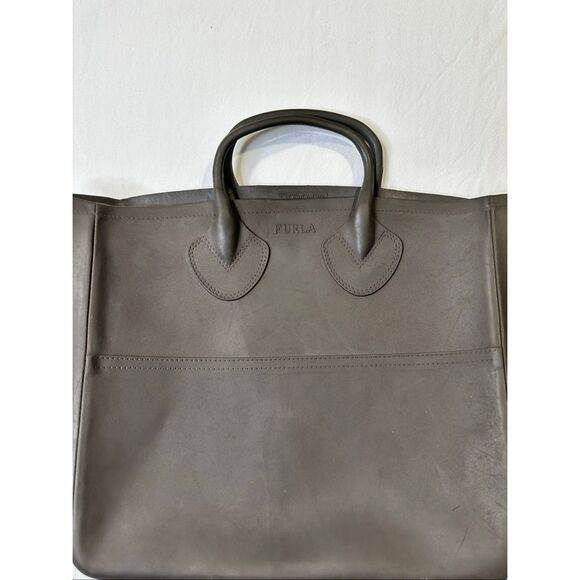 Furla Rubber Top Handle Olive Green Bag - Picture 1 of 10